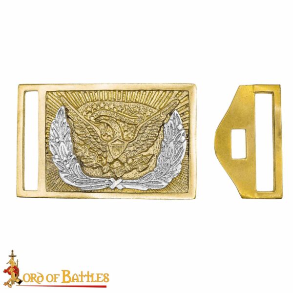 American Civil War Union Officer’s Pure Brass Belt Buckle - Image 4