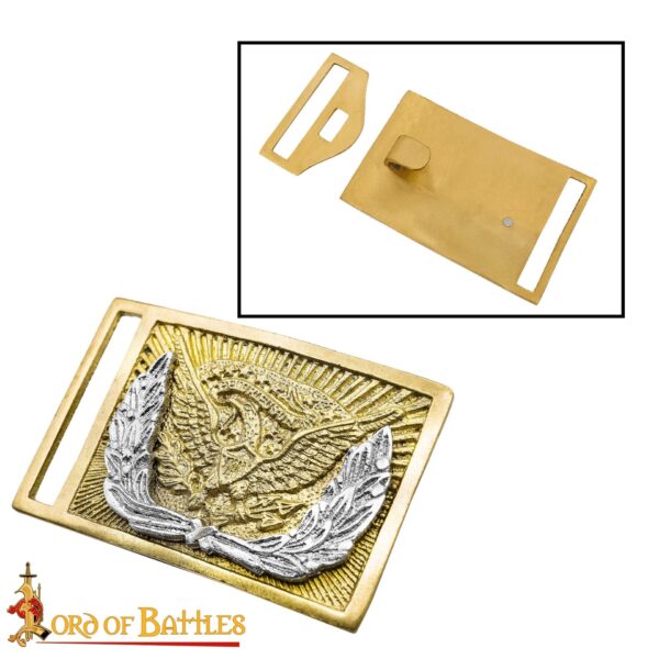 American Civil War Union Officer’s Pure Brass Belt Buckle - Image 5