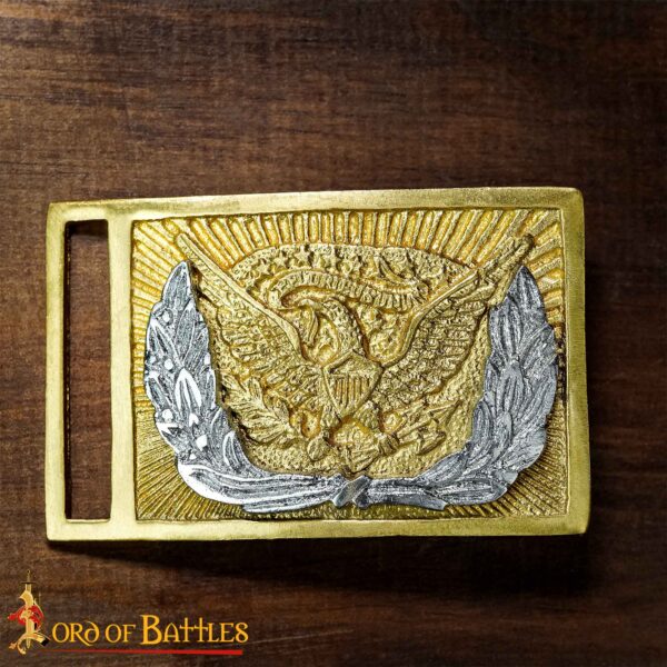 American Civil War Union Officer’s Pure Brass Belt Buckle - Image 6