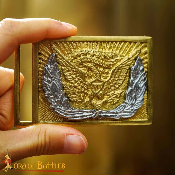 American Civil War Union Officer’s Pure Brass Belt Buckle - Image 8