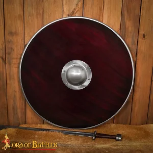 Handcrafted Viking Shield – Wooden Shield with Steel Boss Umbo