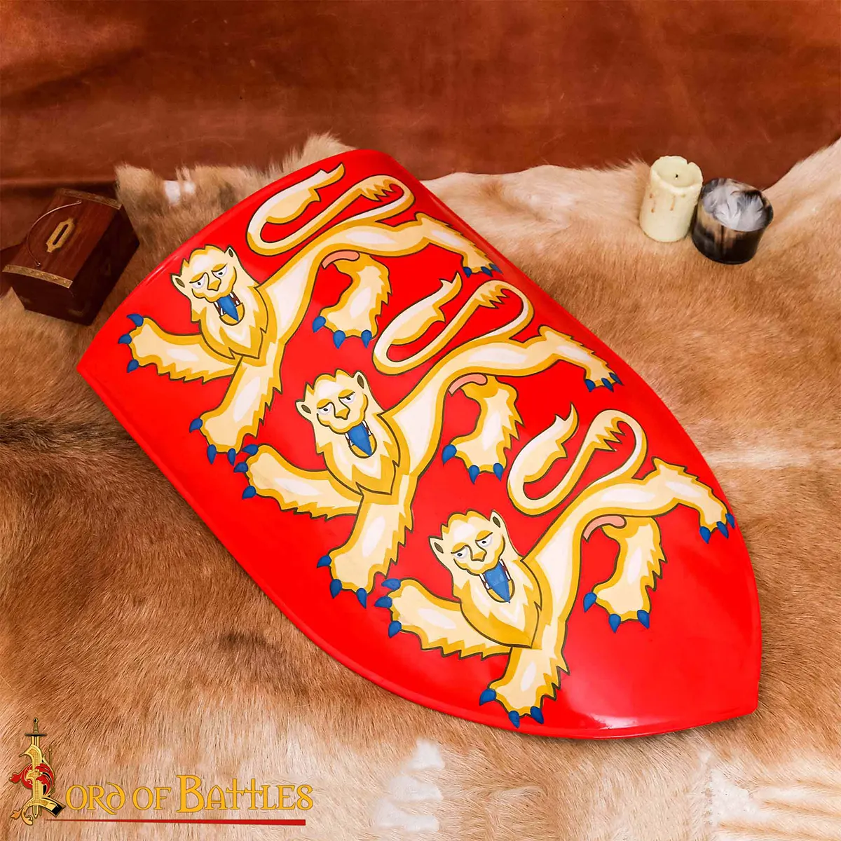 King Richard The Lionheart Decorative Steel Shield Royal Coat of Arms King Richard The Lionheart Decorative Steel Shield Royal Coat of Arms