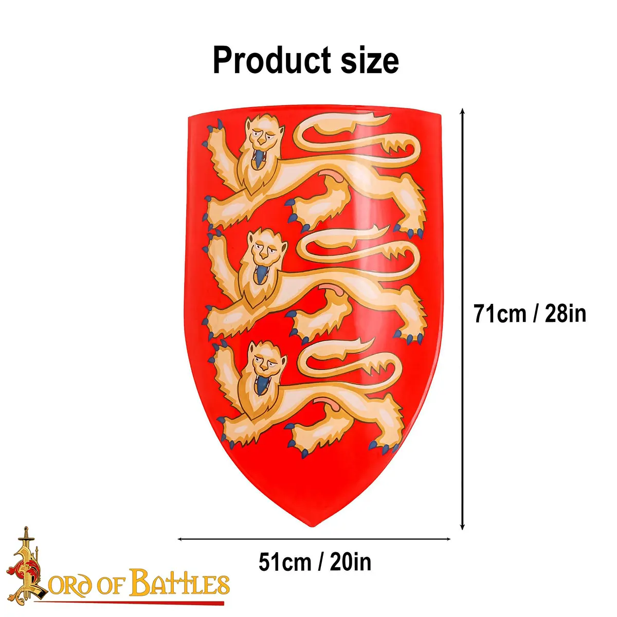 King Richard The Lionheart Decorative Steel Shield Royal Coat of Arms King Richard The Lionheart Decorative Steel Shield Royal Coat of Arms - Image 3