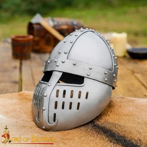 Norman Spangenhelm Helmet with Face Plate Protection & Leather Liner