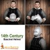 14th Century Full Visor Bascinet Helmet 16 gauge