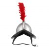 Spanish Morion Helmet with Red Feathers Plume and Leather Liner 16 gauge