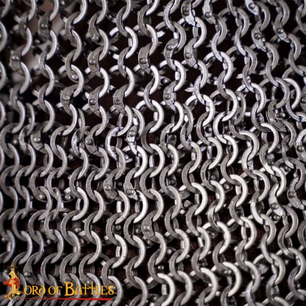 Flat Ring Chainmail Leggings Chausses Hoses, Riveted and Alternating, ID 9 mm, Natural - Image 6
