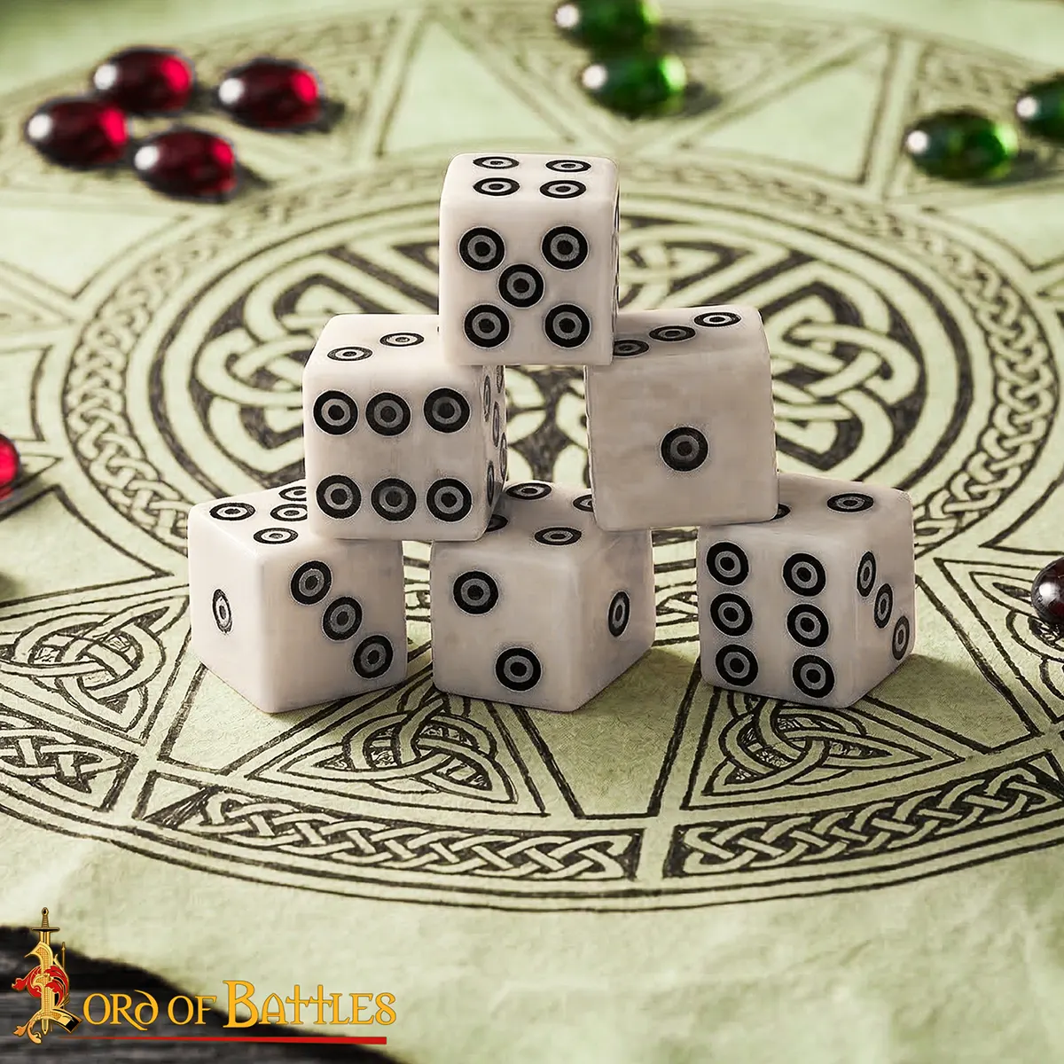 Roman Bone Dice - Tesserae Dice with Spiral Pips Roman Bone Dice - Tesserae Dice with Spiral Pips - Image 5