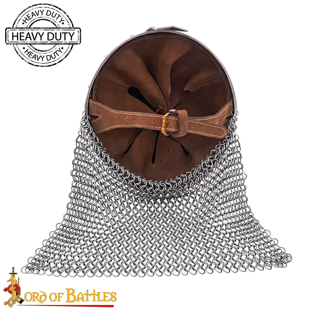 Medieval Norman Nasal Steel Helmet with Butted Chainmail Camail 16 gauge Medieval Norman Nasal Steel Helmet with Butted Chainmail Camail 16 gauge - Image 5