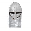 Medieval Norman Nasal Steel Helmet with Butted Chainmail Camail 16 gauge