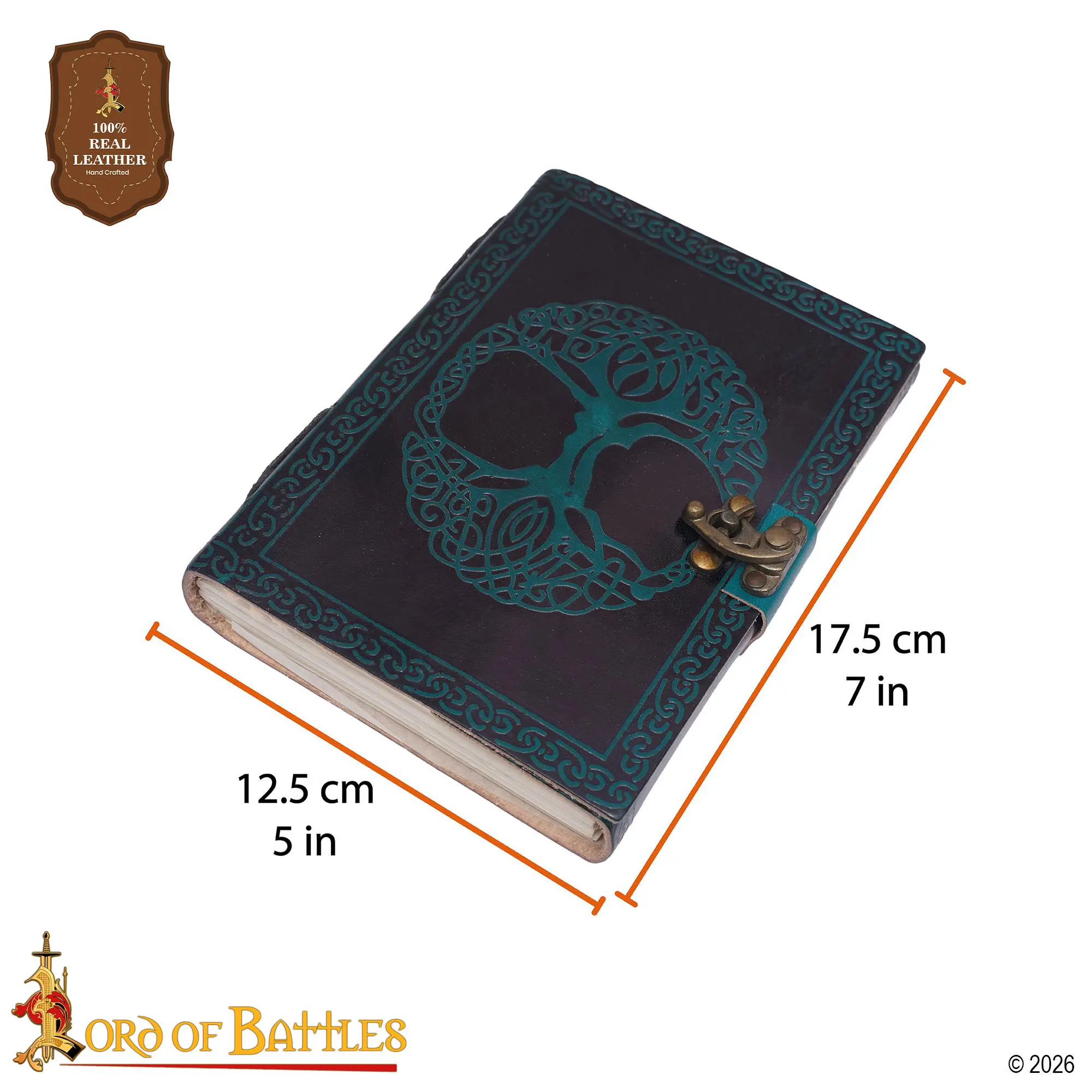 Tree of Life Medieval Leather Journal with Brass Lock Tree of Life Medieval Leather Journal with Brass Lock - Image 3