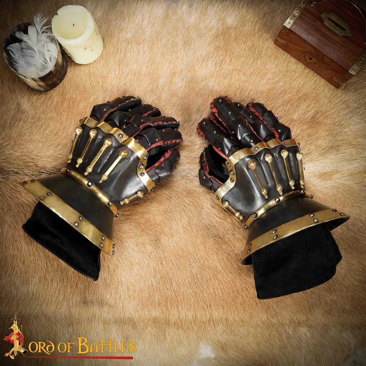 Medieval Black Baron 14th century Hourglass Gauntlets Medieval Black Baron 14th century Hourglass Gauntlets - Image 2