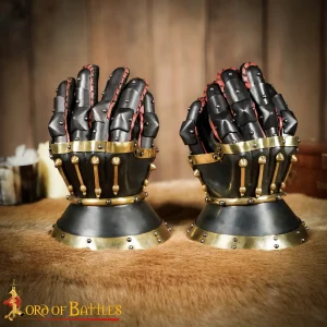 Medieval Black Baron 14th century Hourglass Gauntlets