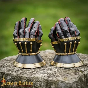 Medieval Black Baron 14th century Hourglass Gauntlets