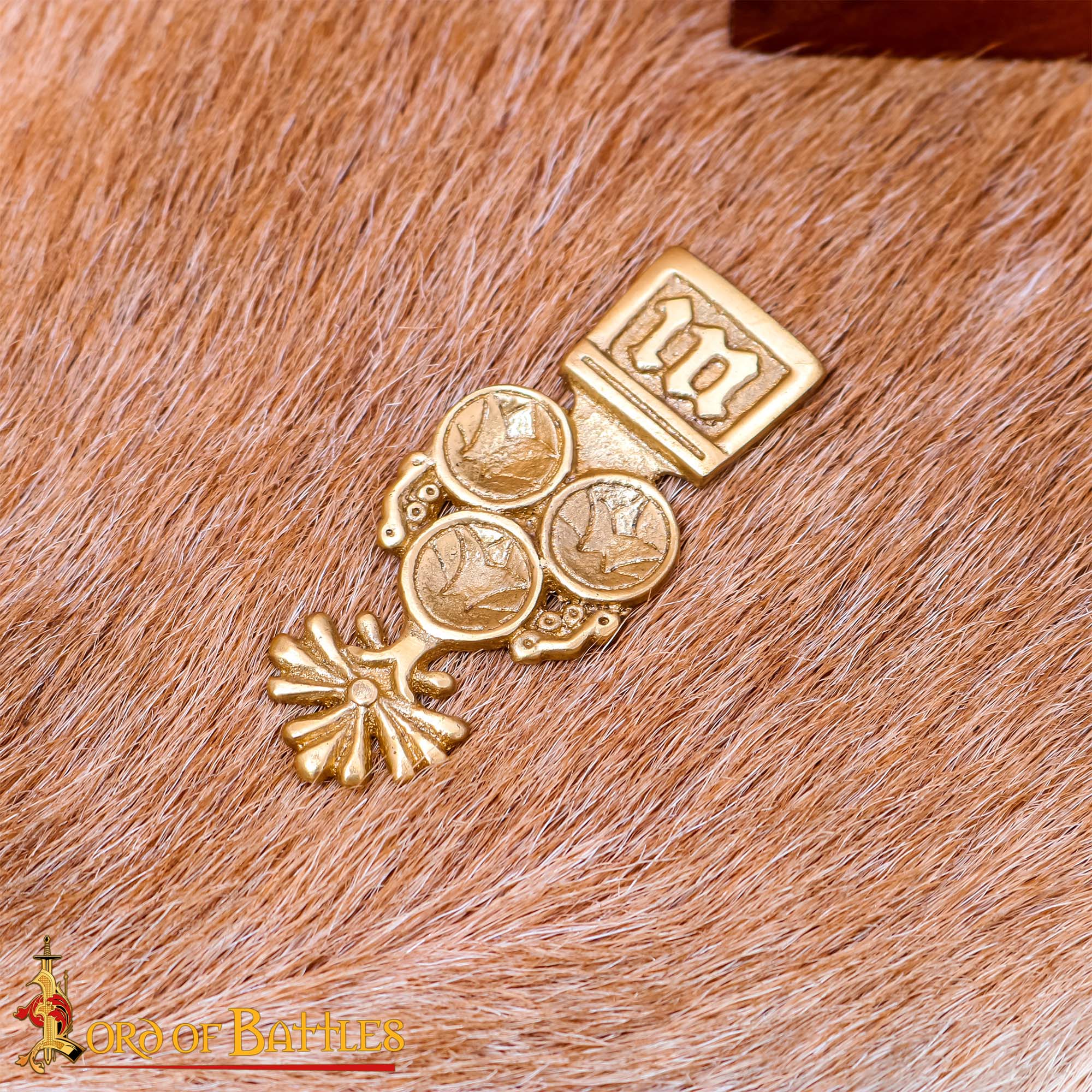 Medieval Trefoil Pure Solid Brass Belt End Chape Fully Functional Accessory Medieval Trefoil Pure Solid Brass Belt End Chape Fully Functional Accessory - Image 6