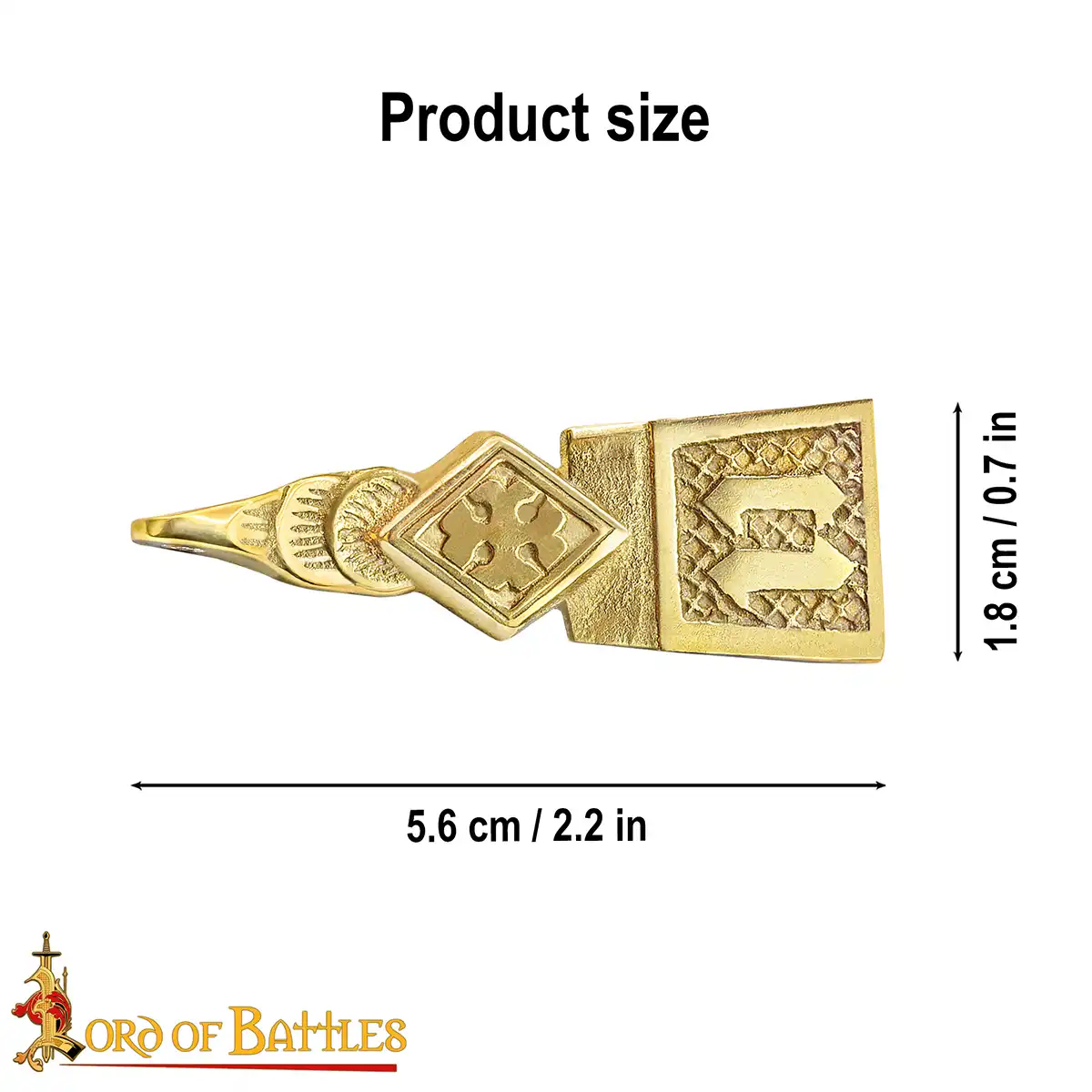 Intricate Medieval Pure Solid Brass Belt End Chape Functional Accessory Intricate Medieval Pure Solid Brass Belt End Chape Functional Accessory - Image 3