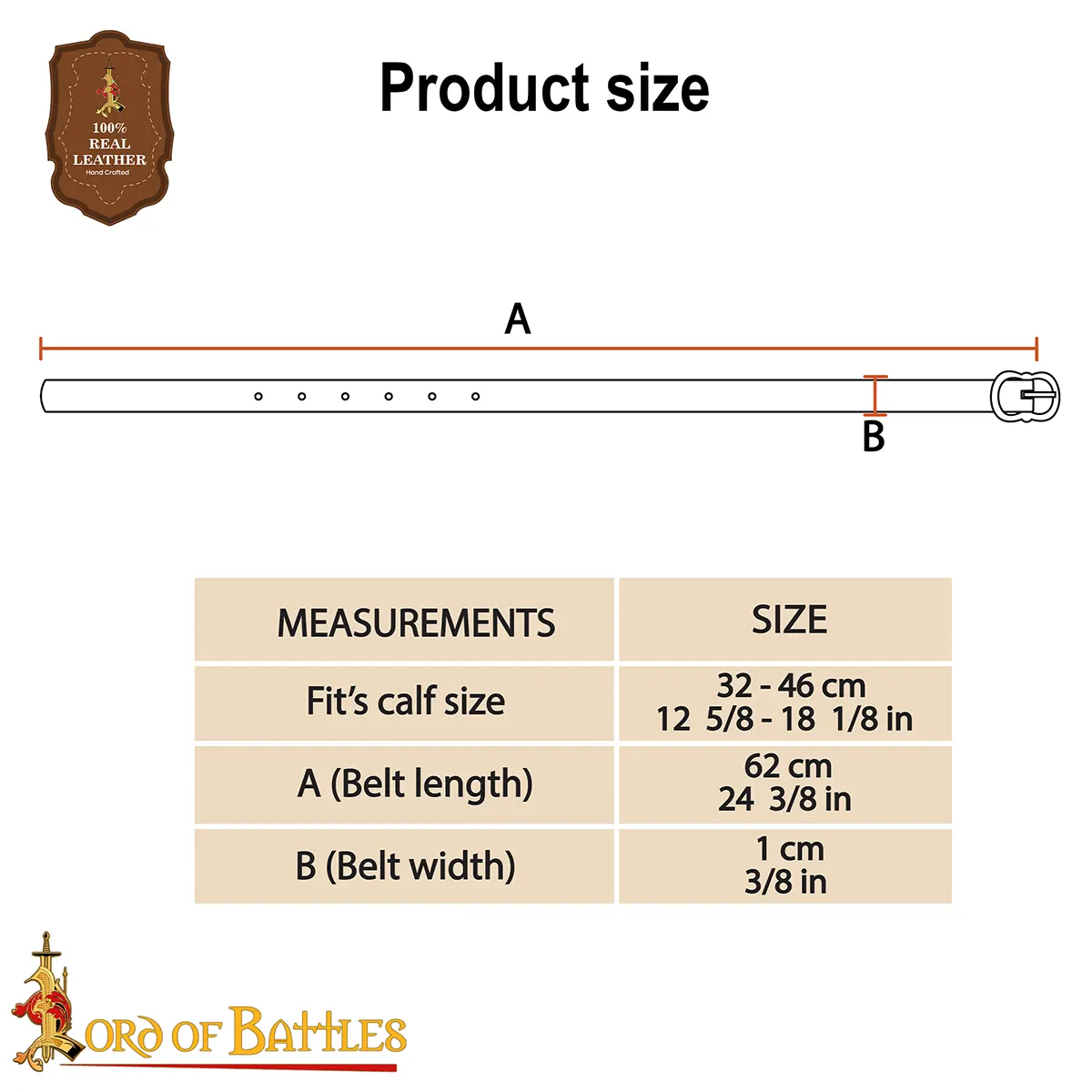 Medieval Leather Garter with Brass Buckle Medieval Leather Garter with Brass Buckle - Image 3