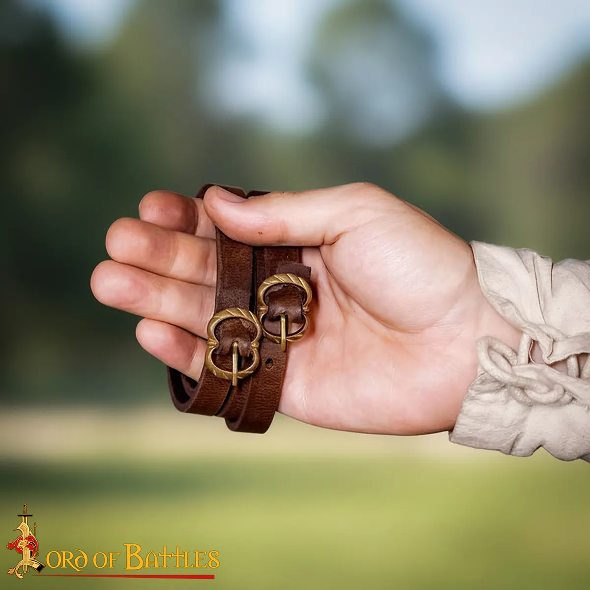 Medieval Leather Garter with Brass Buckle Medieval Leather Garter with Brass Buckle - Image 8