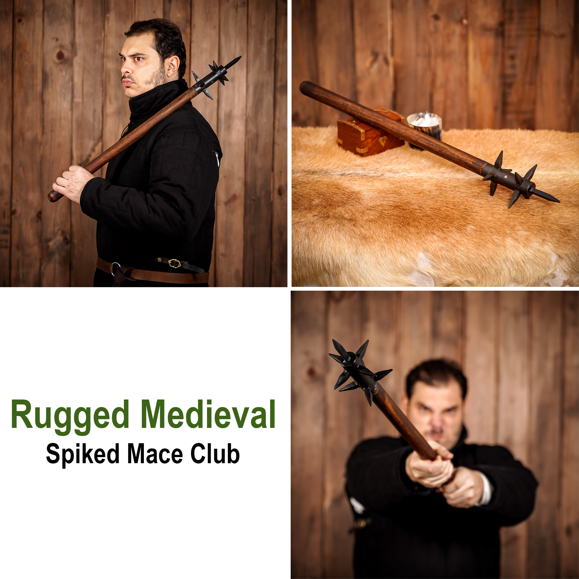 Rugged Medieval Spiked Mace Club for Historical Reeanctments – Lord of  Battles