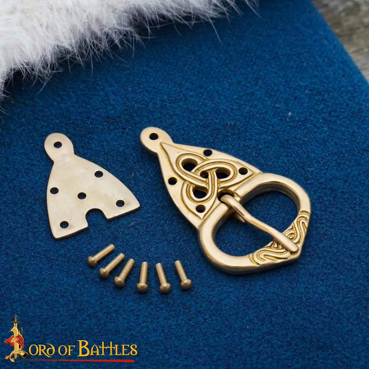 Viking Belt Buckle with Backplate Celtic Knotwork Pure Brass Viking Belt Buckle with Backplate Celtic Knotwork Pure Brass - Image 7