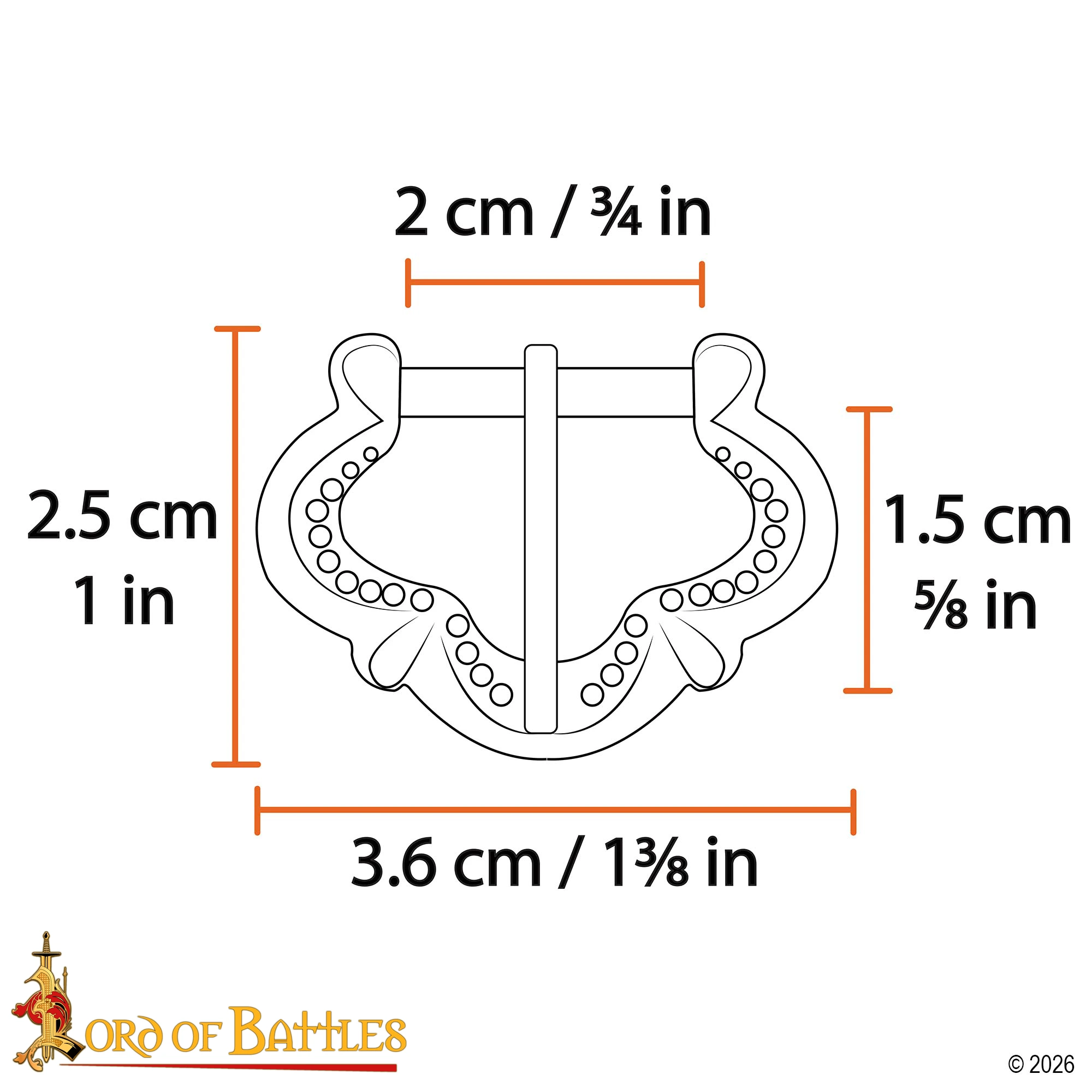 Medieval Small Pure Brass Belt Buckle - Image 3