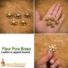 Fleur Pure Solid Brass Leather Mounts Functional Set of 5