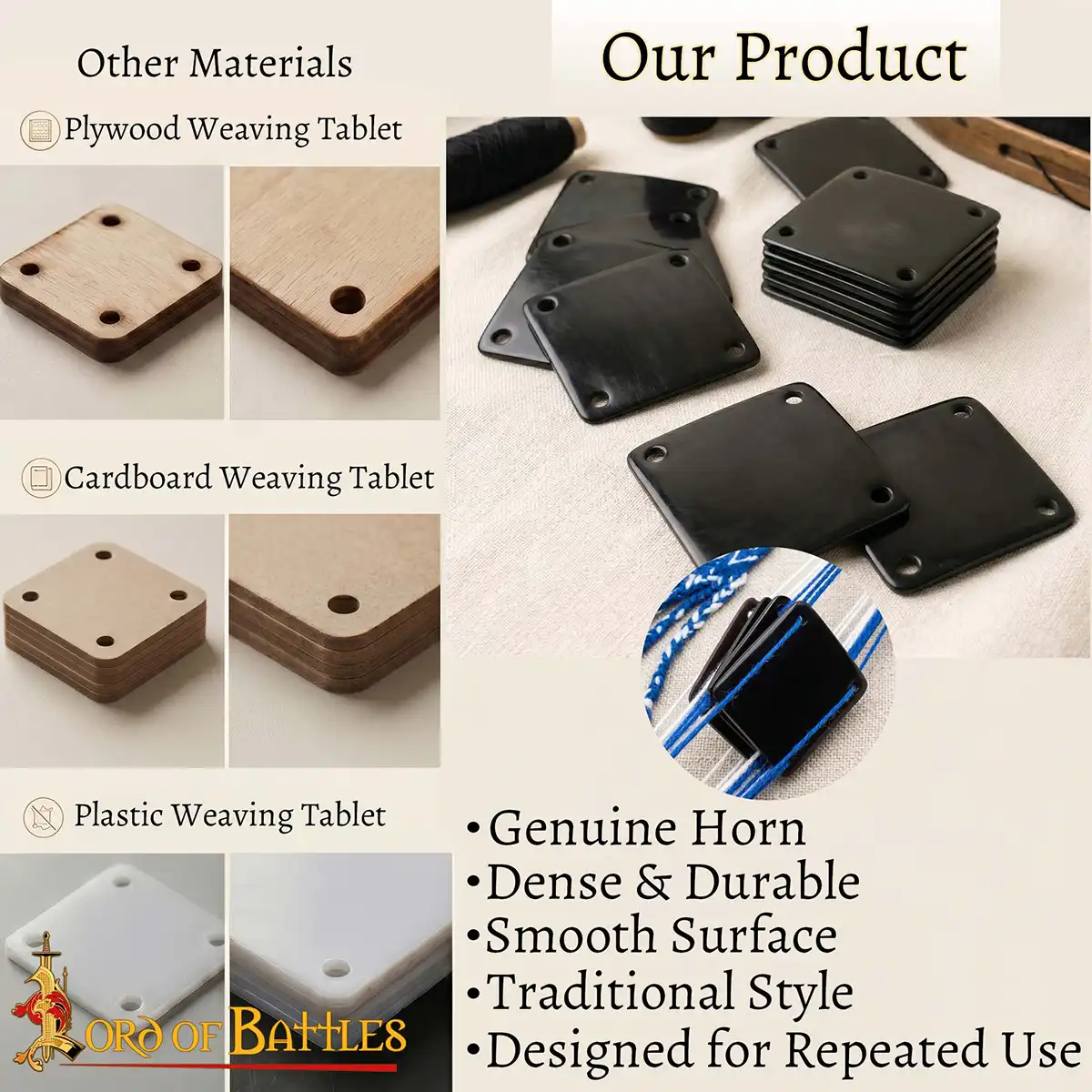 Viking Weaving Bone Tablets Functional Genuine Bone Accessory Viking Weaving Bone Tablets Functional Genuine Bone Accessory - Image 6