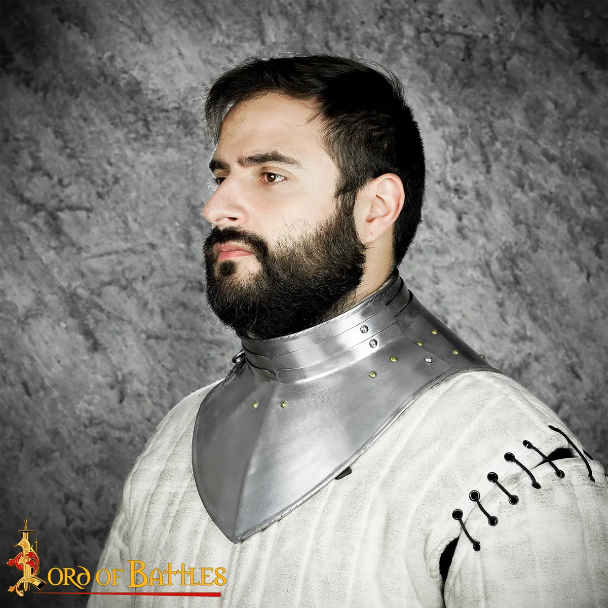 Gothic Knightly Handmade Steel Gorget Gothic Knightly Handmade Steel Gorget - Image 2