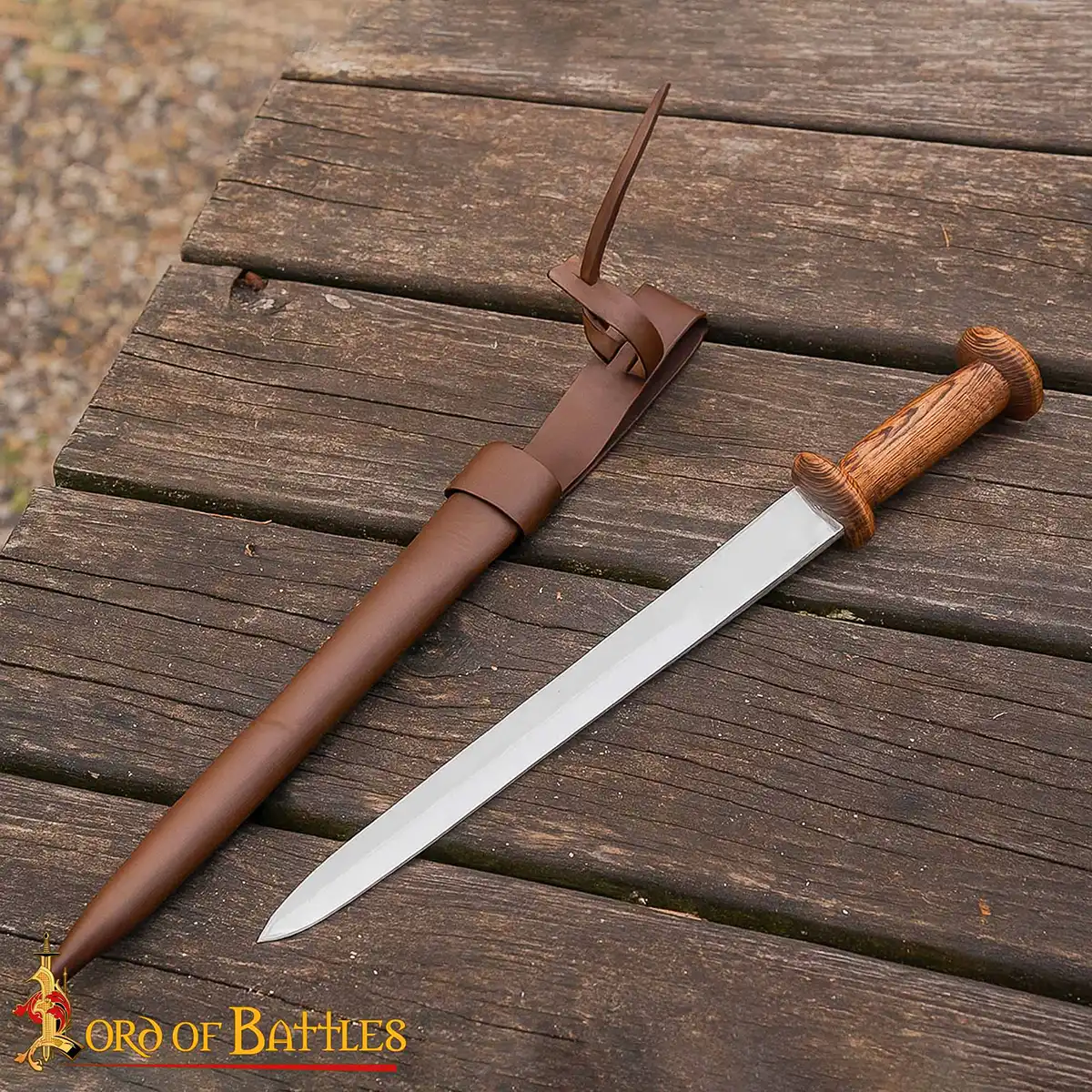 Medieval Rondell Dagger With Genuine Leather Scabbard Medieval Rondell Dagger With Genuine Leather Scabbard
