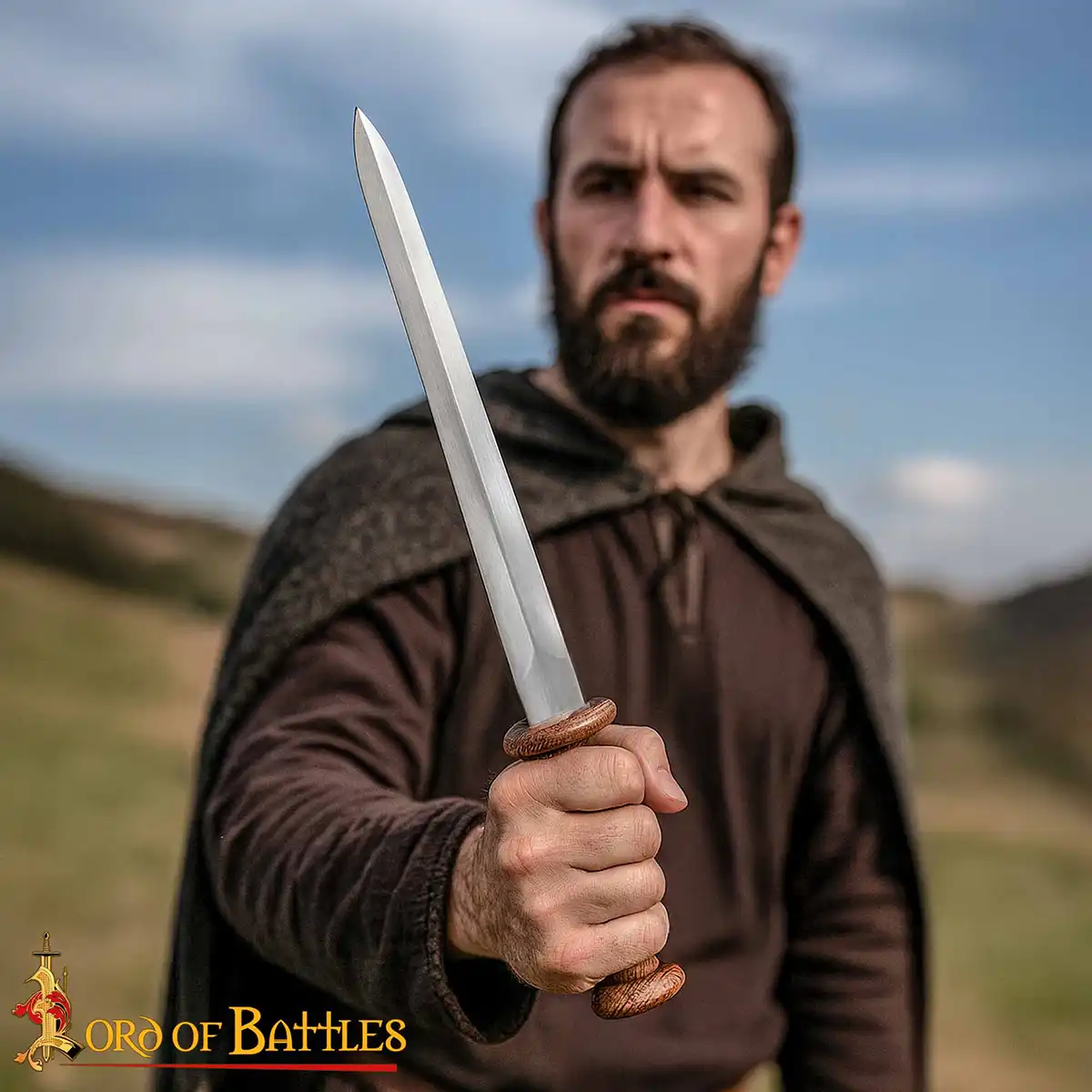 Medieval Rondell Dagger With Genuine Leather Scabbard Medieval Rondell Dagger With Genuine Leather Scabbard - Image 2