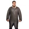 Flat Ring Chainmail Hauberk Shirt, Wedge Riveted, ID 9 mm, Natural
