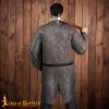 Flat Ring Chainmail Hauberk Shirt, Wedge Riveted, ID 9 mm, Natural