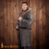 Flat Ring Chainmail Hauberk Shirt, Wedge Riveted, ID 9 mm, Natural