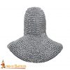 Chainmail Coif Aluminium Round Rings Dome Riveted, Alternating Flat Rings, 10 mm 16gauge, Natural