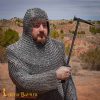 Chainmail Coif Aluminium Round Rings Dome Riveted, Alternating Flat Rings, 10 mm 16gauge, Natural