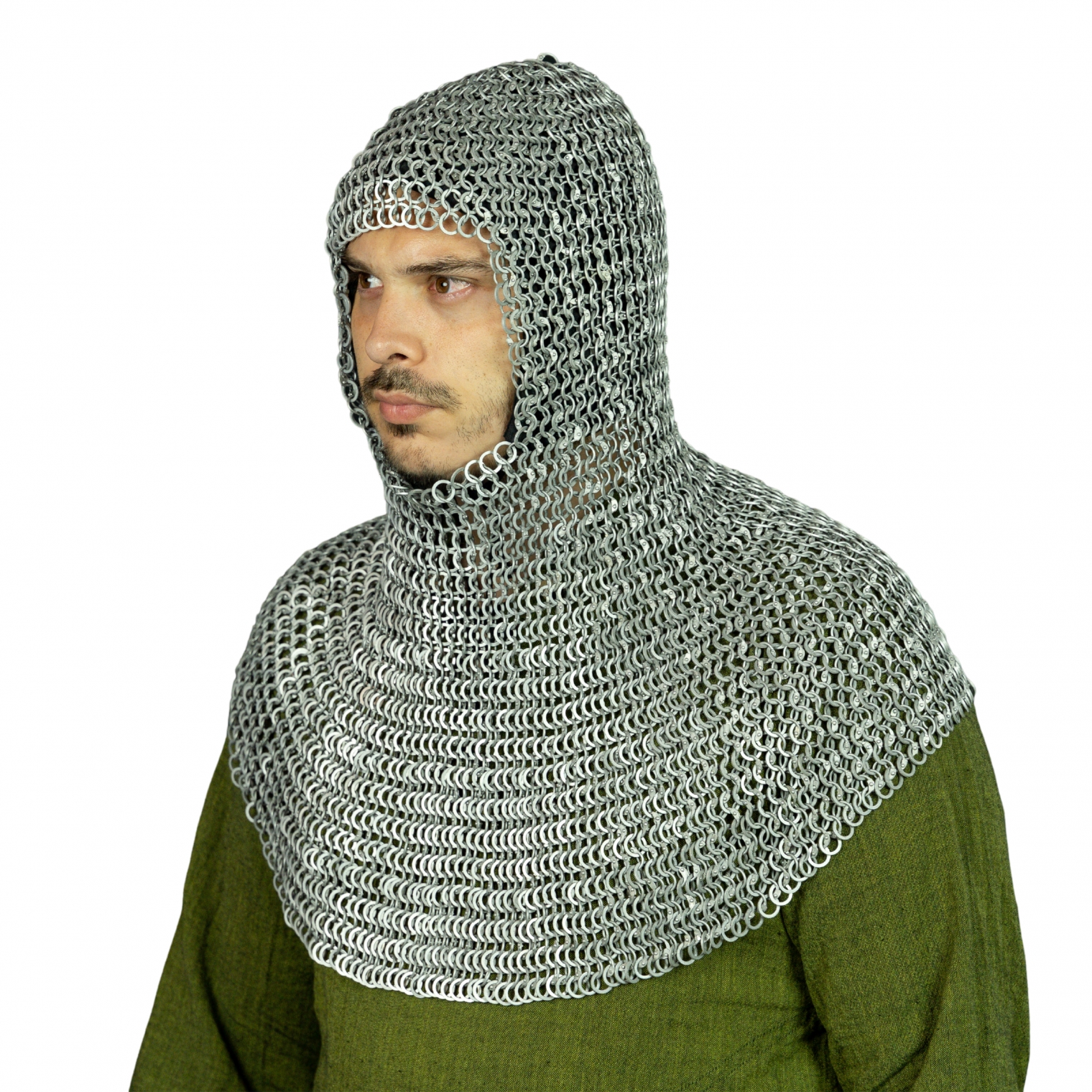 Round Ring Chainmail Classic Coif, Riveted, ID 10 mm, Aluminium ...