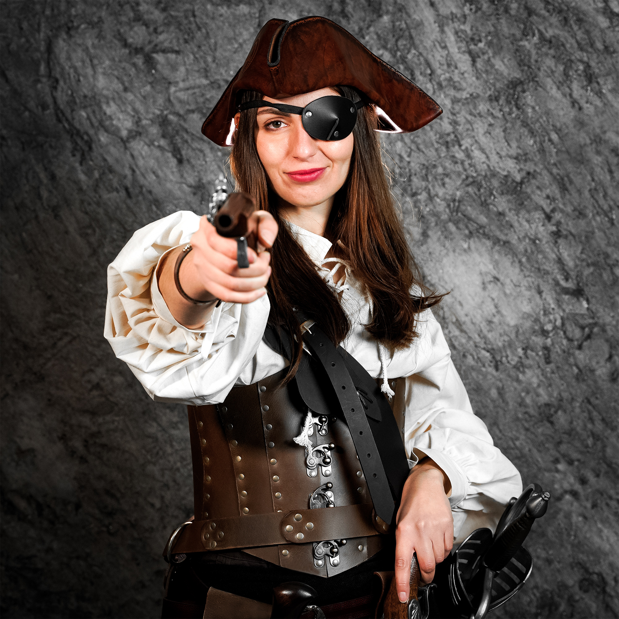 Leather Eye Patch // Steampunk Pirate Eye Patch // Cyberpunk Industrial  Wasteland Costume // Captain Leather Eye Patch Cosplay 