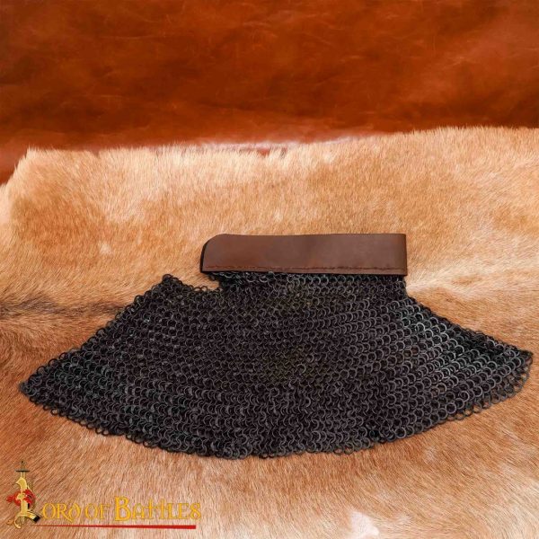 Round Ring Chainmail Aventail, Riveted and Alternating, ID 9 mm, Black - Image 8