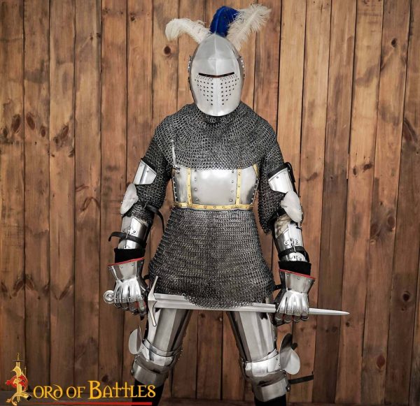 Flat Ring Medieval Chainmail Aventail, Riveted and Alternating, ID 9 mm, Mild Steel - Image 8