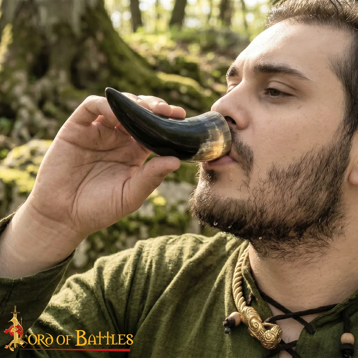 Viking Horn Drink Set of 3 - Natural Ox Horn Cups - Image 2