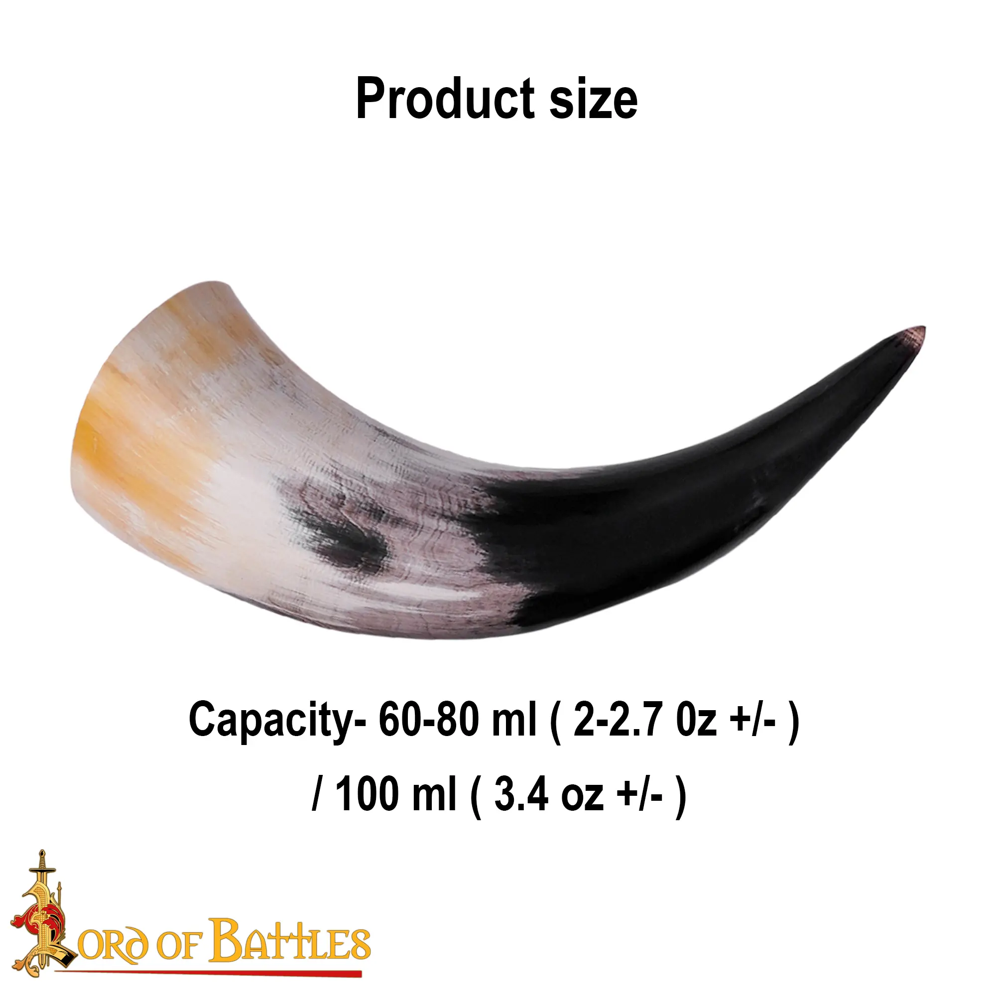 Viking Horn Drink Set of 3 - Natural Ox Horn Cups - Image 3