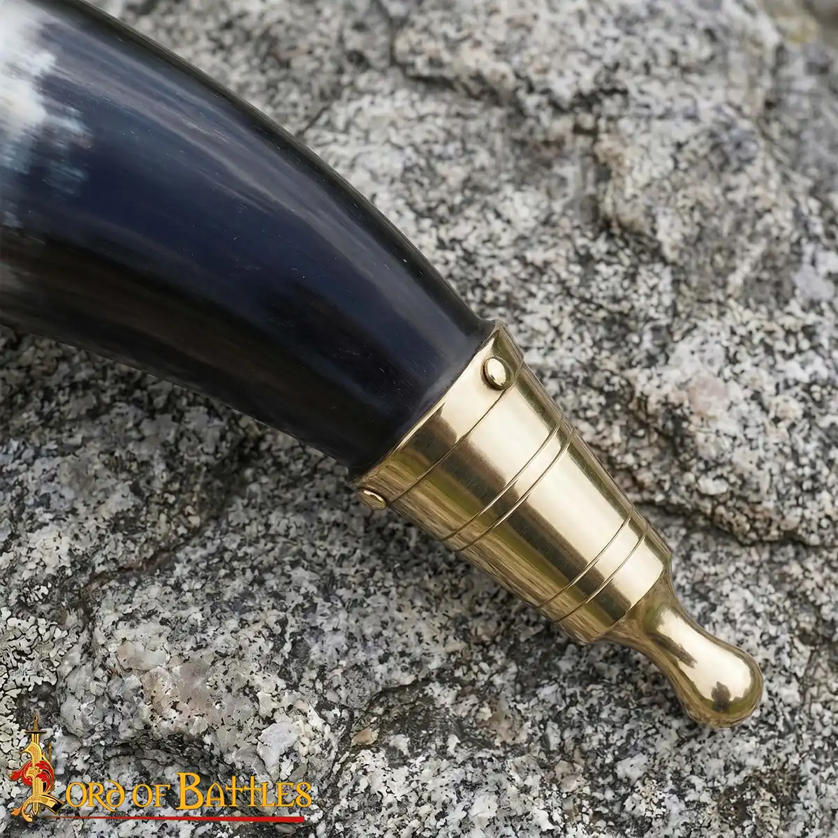 Medieval Viking Drinking Horn with Pure Brass Fittings Genuine Ox Horn Medieval Viking Drinking Horn with Pure Brass Fittings Genuine Ox Horn - Image 6