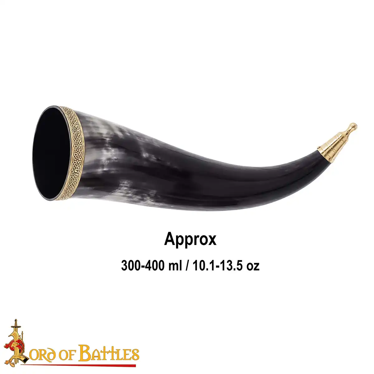 Medieval Viking Drinking Horn with Pure Brass Fittings Genuine Ox Horn Medieval Viking Drinking Horn with Pure Brass Fittings Genuine Ox Horn - Image 3