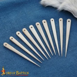 Viking Bone Needle – Embroidery Tool, Handcrafted Ox Bone Sewing Needles for Historical Crafts & Nålebinding