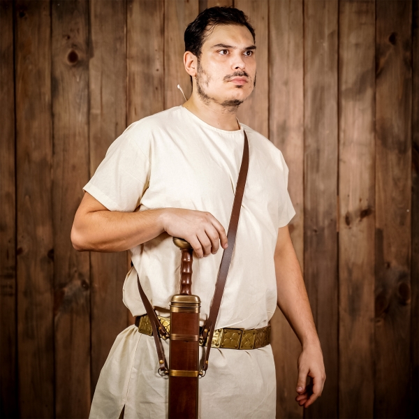 Roman Belt with Hanging Leather Strips - Irongate Armory
