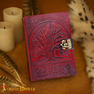 Tree of Life Genuine Leather Journal with Antique Brass Lock Diary Notes