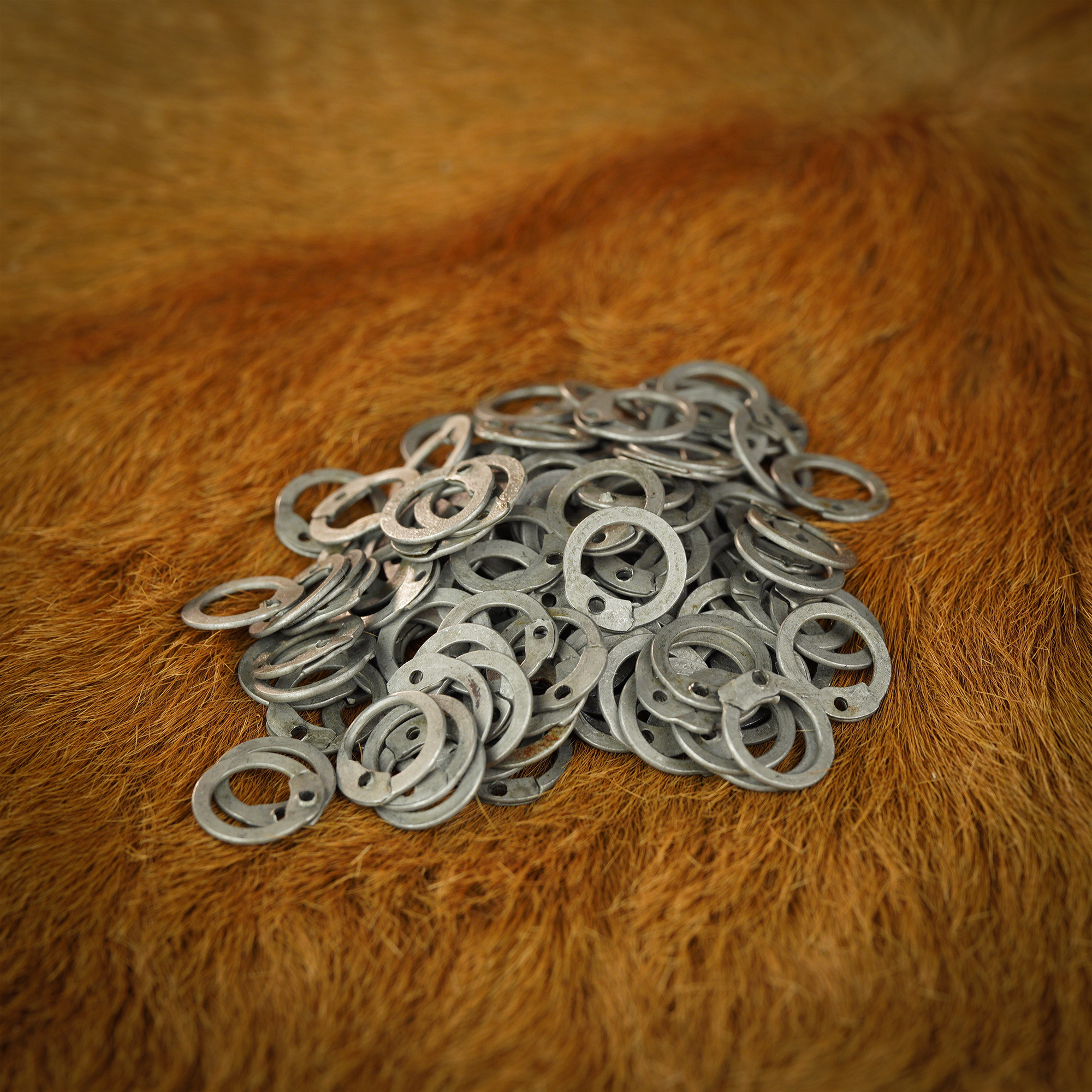 Sca Leather Armor - Loose Chainmail Rings - Flat Ring Wedge Riveted 9mm