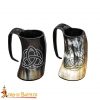 Medieval Viking Horn Tankard Beer Mug Handcrafted Genuine Ox Horn