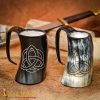 Medieval Viking Horn Tankard Beer Mug Handcrafted Genuine Ox Horn