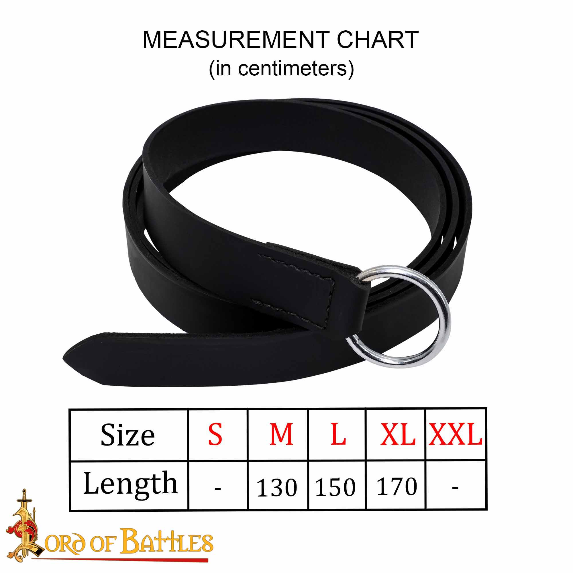 Medieval Leather Belt with Lustrous Steel Ring Buckle - Image 3